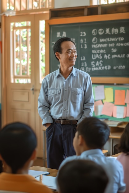 Free photo portrait of professor at work in the educational system