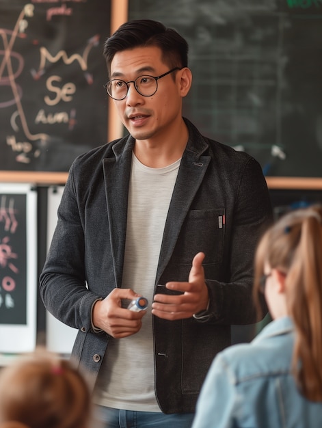 Free photo portrait of professor at work in the educational system