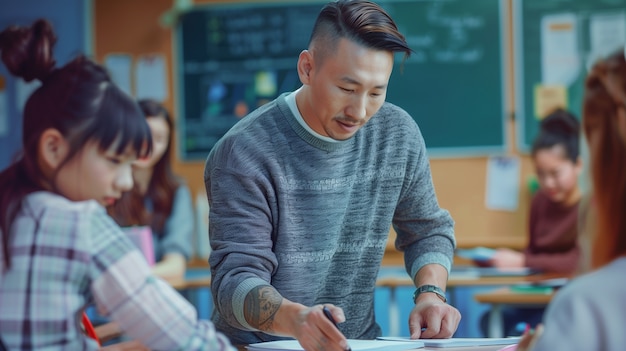 Free photo portrait of professor at work in the educational system