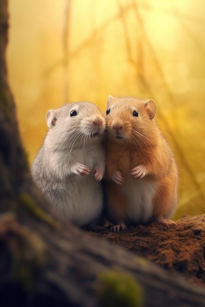 Free photo portrait of rats or hamsters