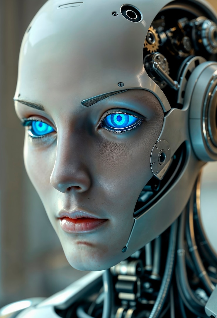 Free Photo portrait of robot scifi