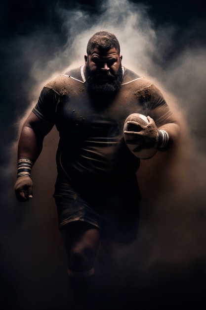 Free photo portrait of rugby player