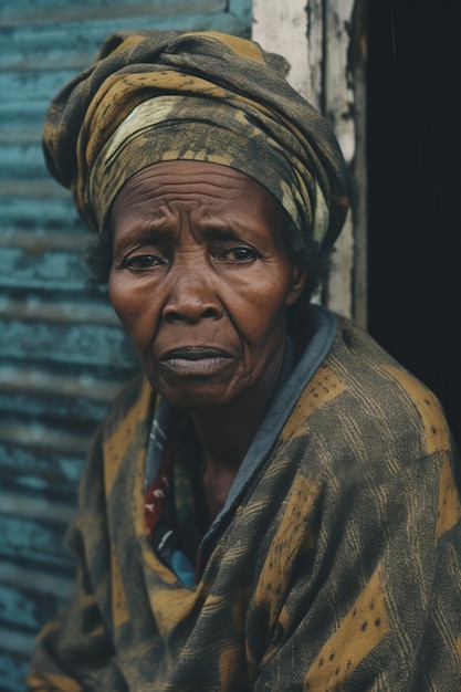 Free photo portrait of sad woman