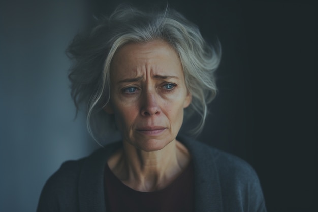 Foto gratuita ritratto di una donna triste