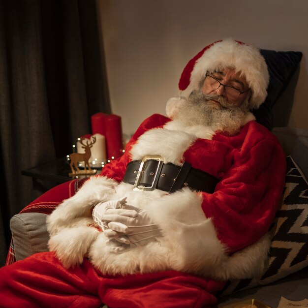 Portrait of santa claus taking a nap