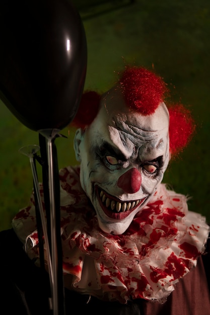 Free photo portrait of scary clown