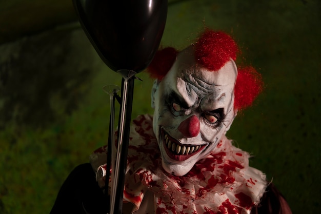 Portrait of scary clown