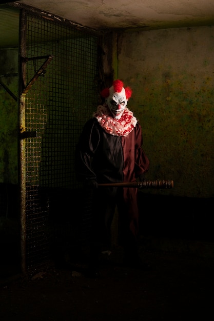 Free photo portrait of scary clown