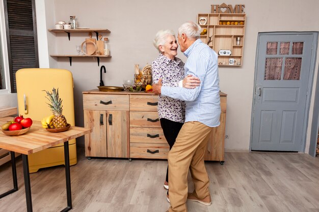 Portrait of senior couple dancing