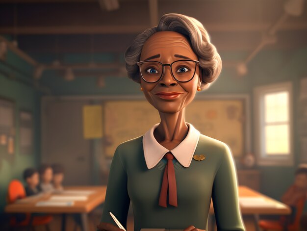 Portrait of senior female teacher for education day