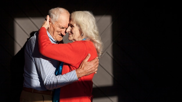 Portrait of senior man and woman in love