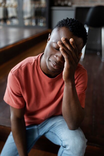 Portrait of sensitive man