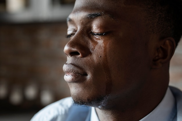 Portrait of sensitive man