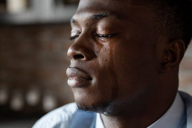 Portrait of sensitive man