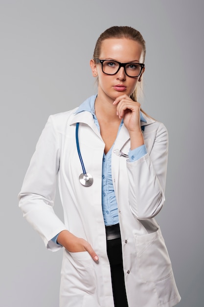 Portrait of serious female doctor 
