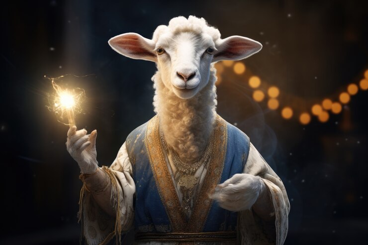 Free Photo portrait of sheep as pastor