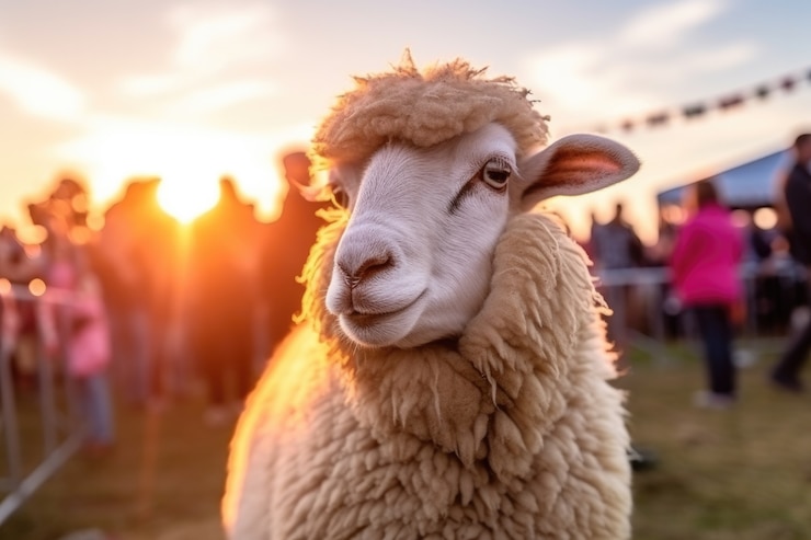 Free Photo portrait of sheep at festival