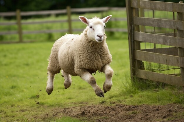 Portrait of sheep in nature