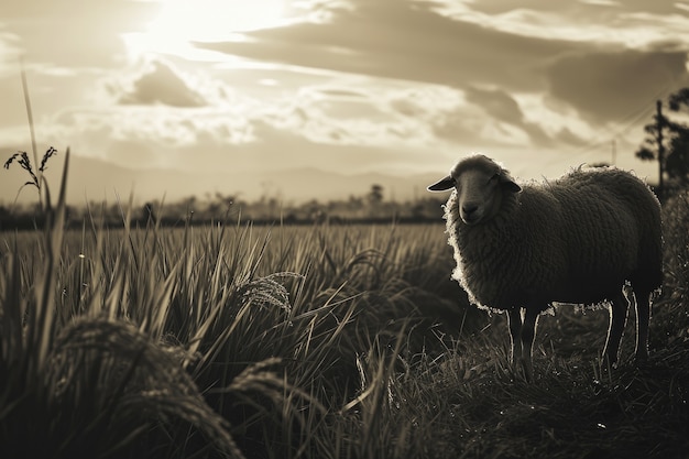 Free photo portrait of sheep in nature