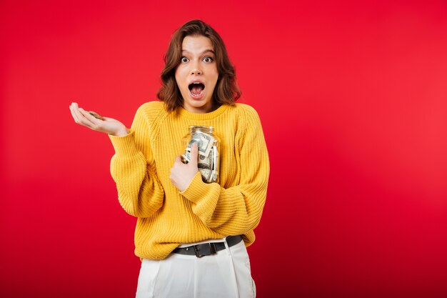 Portrait of a shocked woman