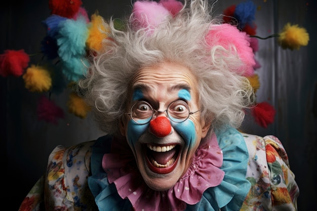 Портрет смайлика-клоуна