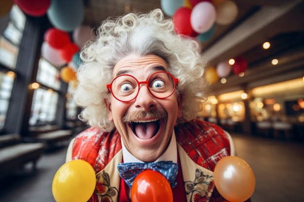 Free photo portrait of smiley male clown