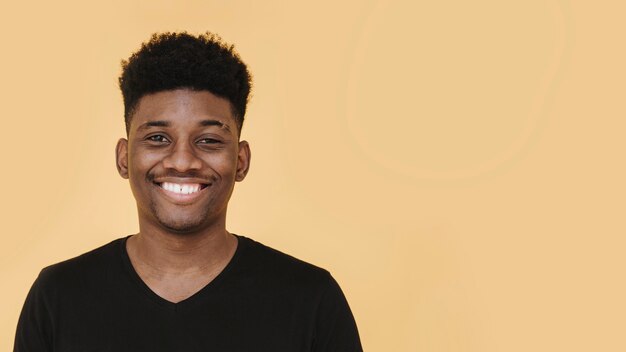Portrait of smiley man with copy space