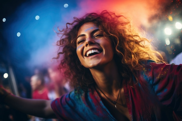 Portrait of smiley person at concert