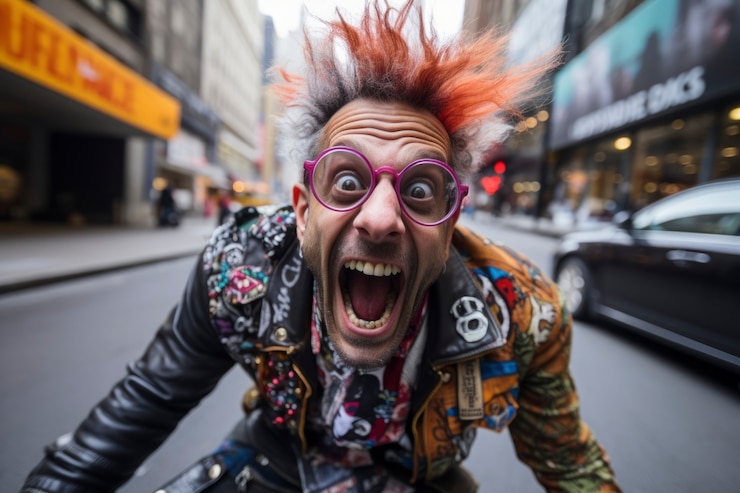मुफ़्त फोटो portrait of smiley rocker