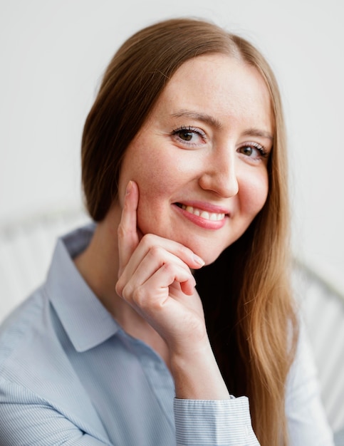 Portrait smiley woman