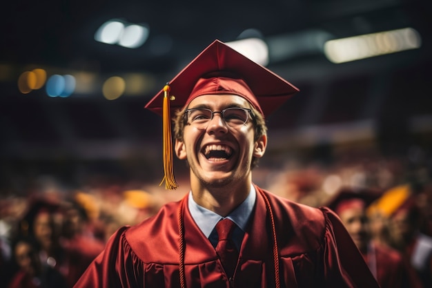 Ritratto di giovane sorridente alla laurea