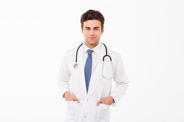 Portrait of a smiling attractive male doctor man