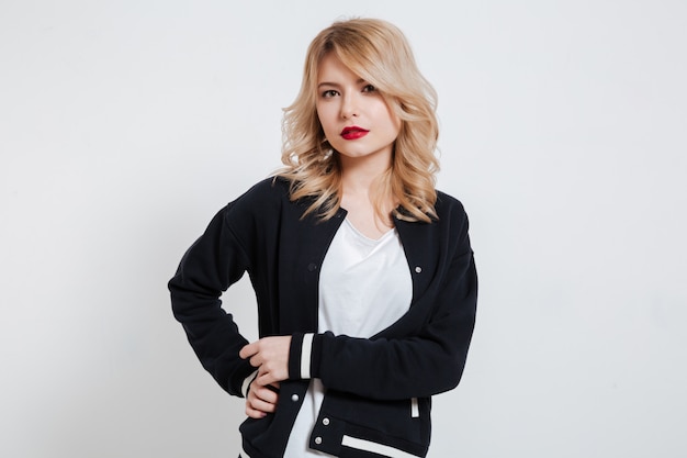 Free Stock Photo: Portrait of a Smiling Attractive Woman in Casual Clothes