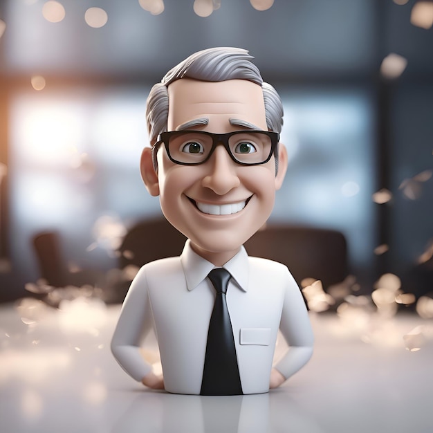 Free photo portrait of a smiling business man in glasses 3d rendering