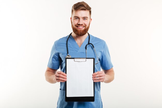 Portrait of a smiling friendly medical doctor or nurse