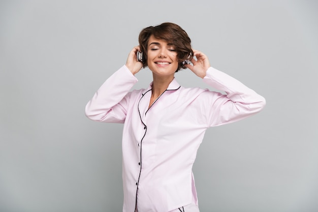 Portrait of a smiling girl in pajamas