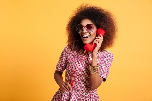 Portrait of a smiling happy afro american woman