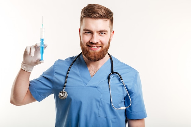 Portrait of a smiling happy medical doctor or nurse