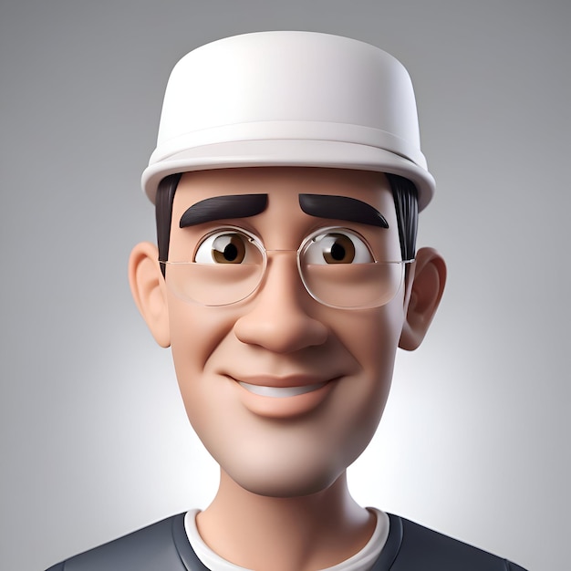 Free photo portrait of a smiling man in glasses and a white cap