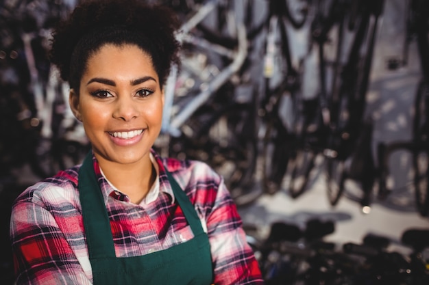 Portrait of smiling mechanic