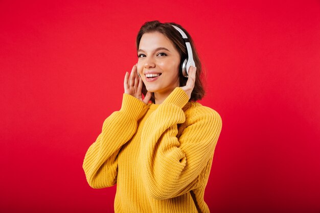 Portrait of a smiling woman in headphones