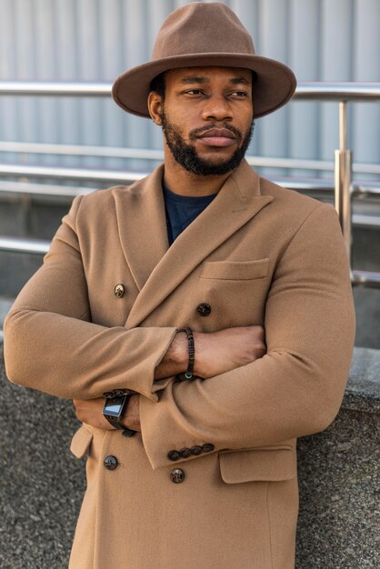 Portrait of stylish man wearing a nice hat