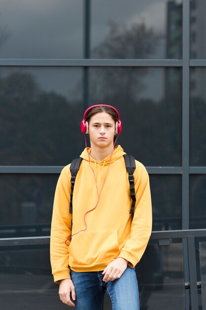 Portrait of stylish young traveler