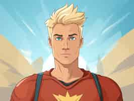 Free photo portrait of superhero in cartoon style