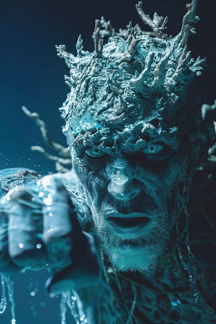 Free Photo portrait of surreal male sea creature