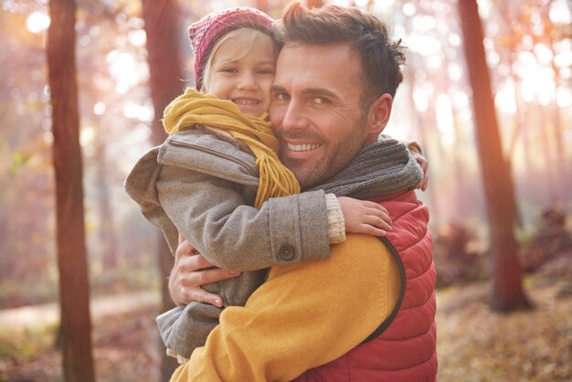 Portrait of sweet little girl with daddy