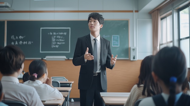 Free photo portrait of teacher at work in the educational system