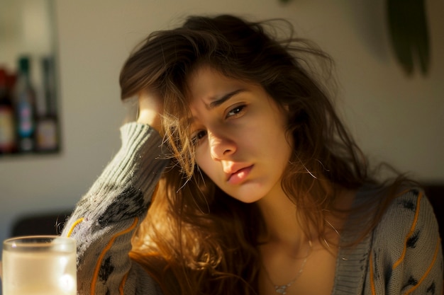 Free photo portrait of teenager suffering from hangover