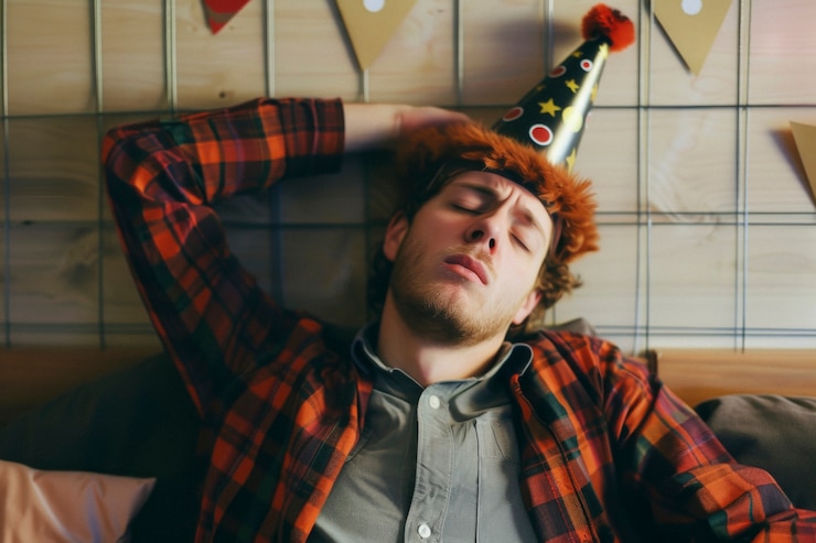 Free Photo portrait of teenager suffering from hangover