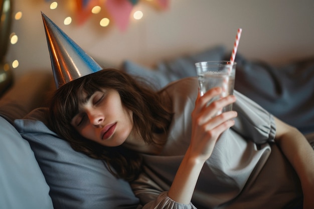 Free photo portrait of teenager suffering from hangover